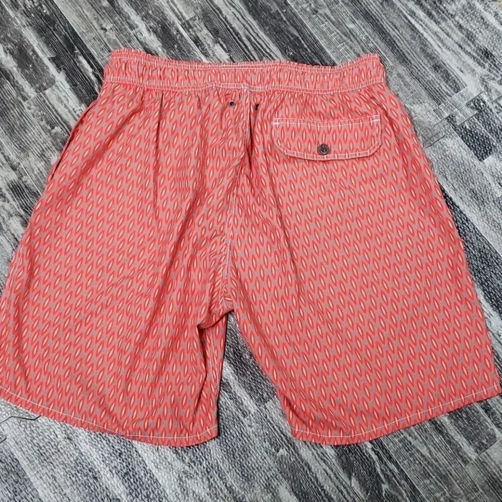 RETROMARINE CORAL/TEAL SWIM TRUNKS, SIZE XL